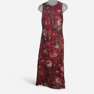 Connected Apparel Red Floral Maxi Dress